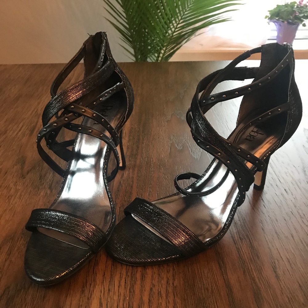 Reba Black Nairobi Strapped Heels